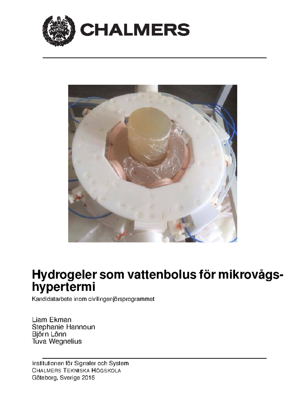 Examensarbete Inom Bioteknik - Hydrogeler Som Vattenbolus För Mikrovågs ...