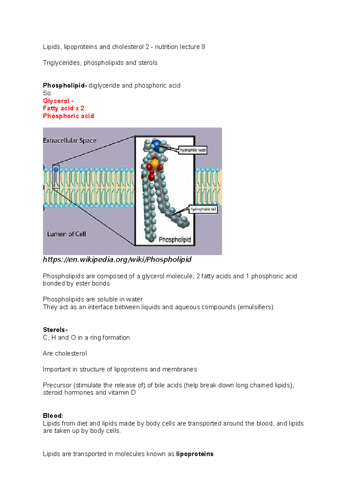 Lipids 2 Lecture 9 - Lipids, Lipoproteins And Cholesterol 2 - Nutrition ...