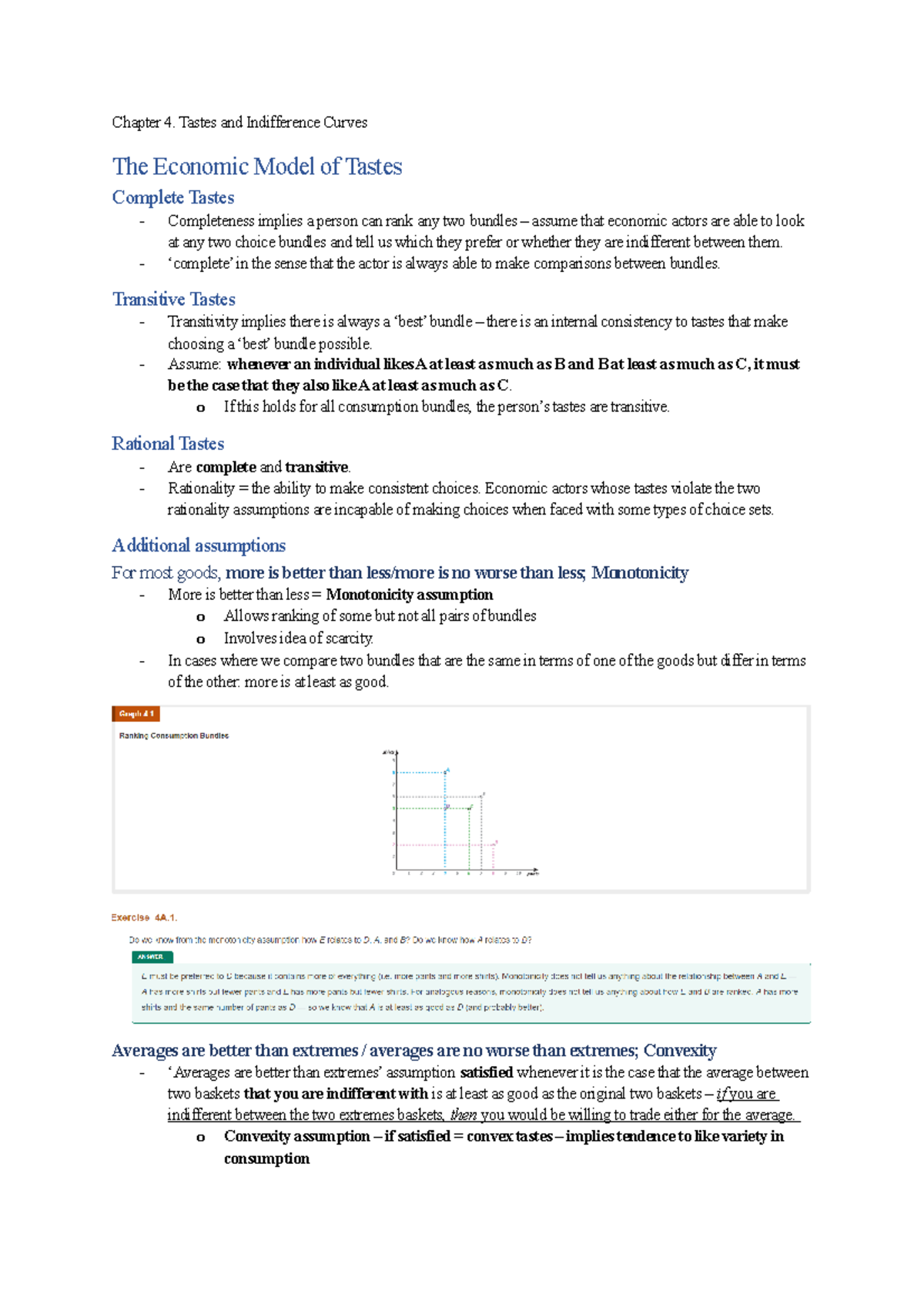 Wk1 Tastes and Indifference Curves - Chapter 4. Tastes and Indifference ...