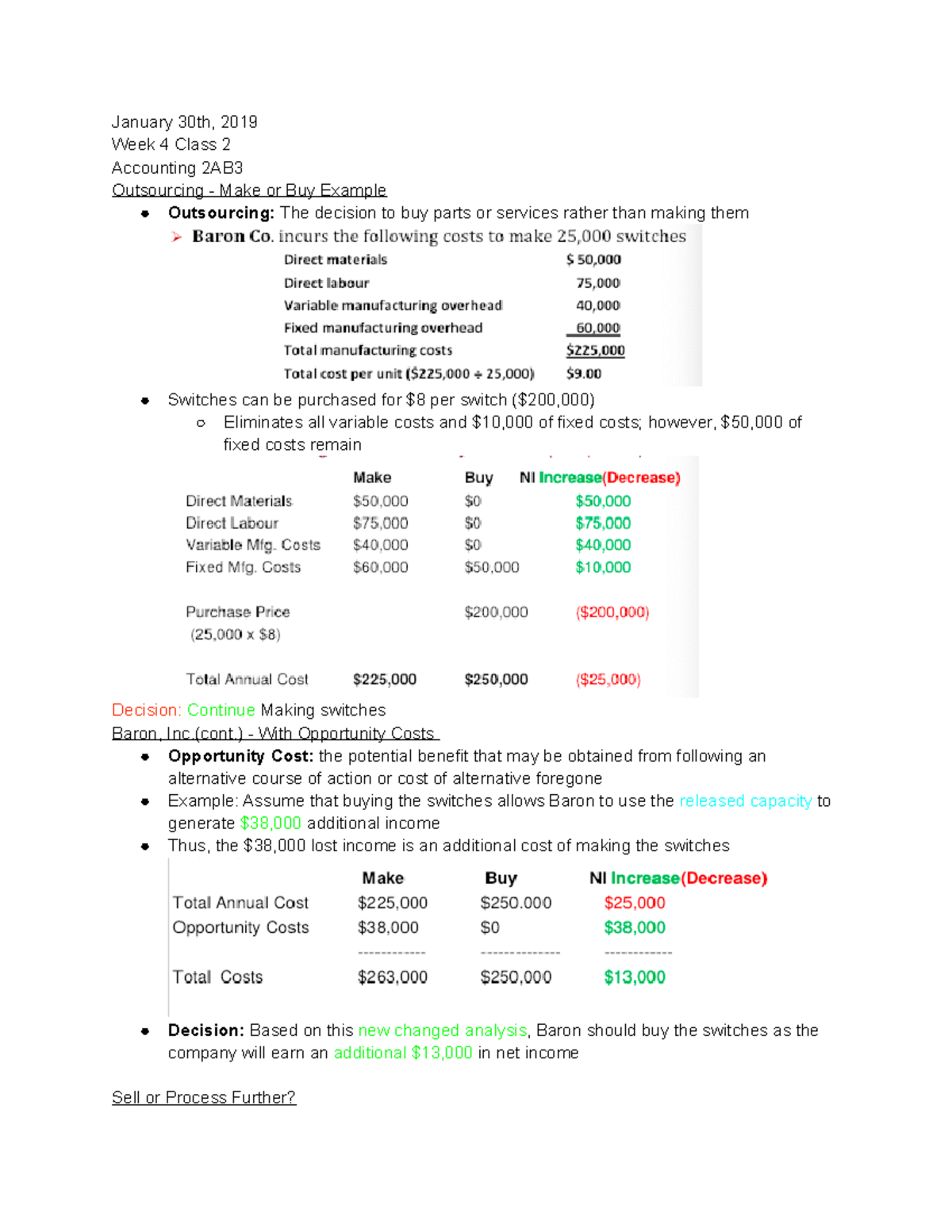 Accounting notes Week 4 and Week 5 - January 30th, 2019 Week 4 Class 2 ...