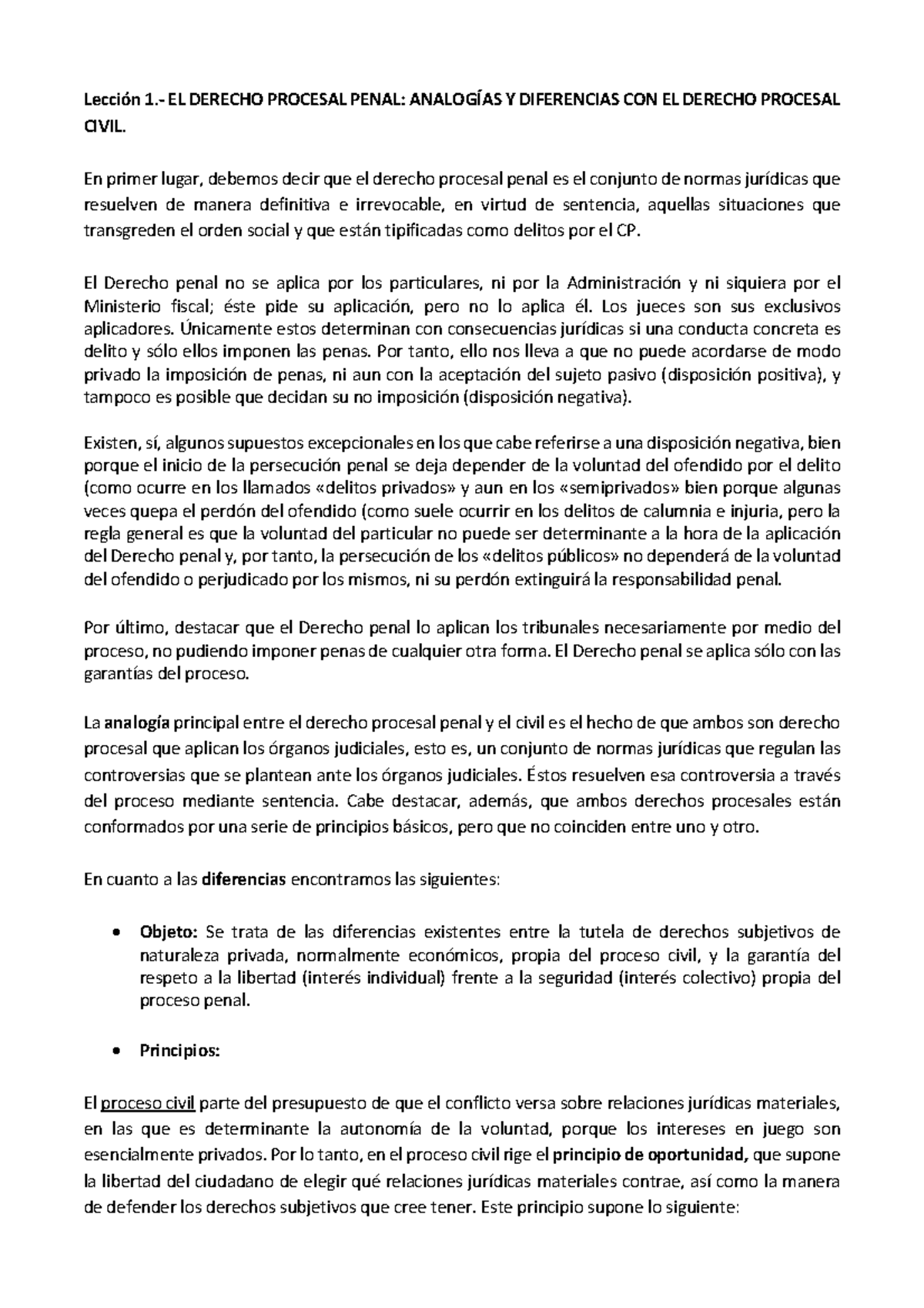 Leccion 1 - Apuntes 1 - Lección 1.- EL DERECHO PROCESAL PENAL ...