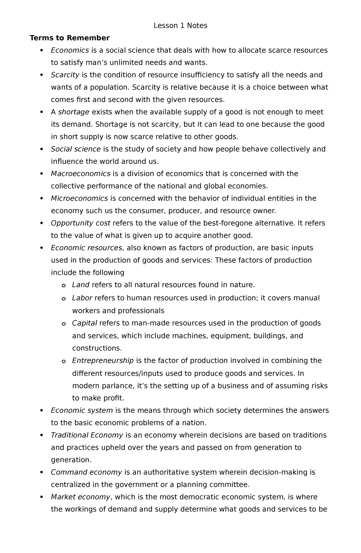 econ-notes-introduction-to-economics-lesson-1-notes-terms-to