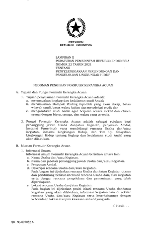 10. Lampiran IX Salinan PP Nomor 22 Tahun 2021 - REPUBLIK INDONESIA ...