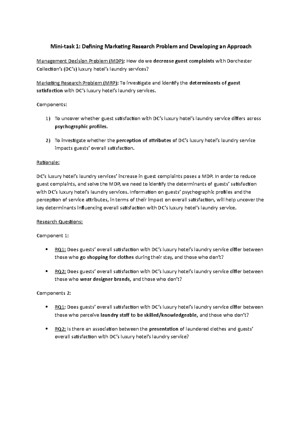 Mini task 1 - Mini Task 1 Assignment - Mini-task 1: Defining Marketing ...