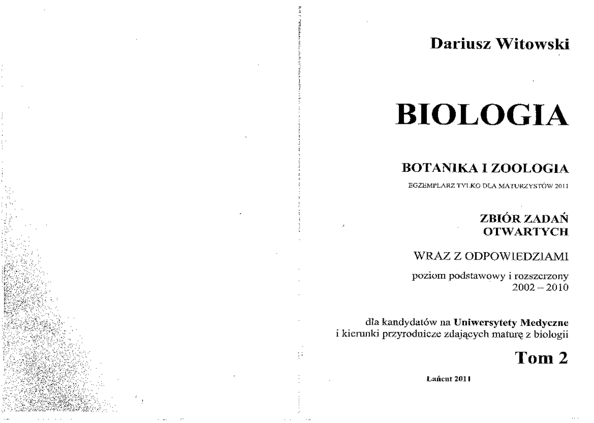 Biologia, tom 2, Witowski 20 - Chemia rozszerzona - Studocu