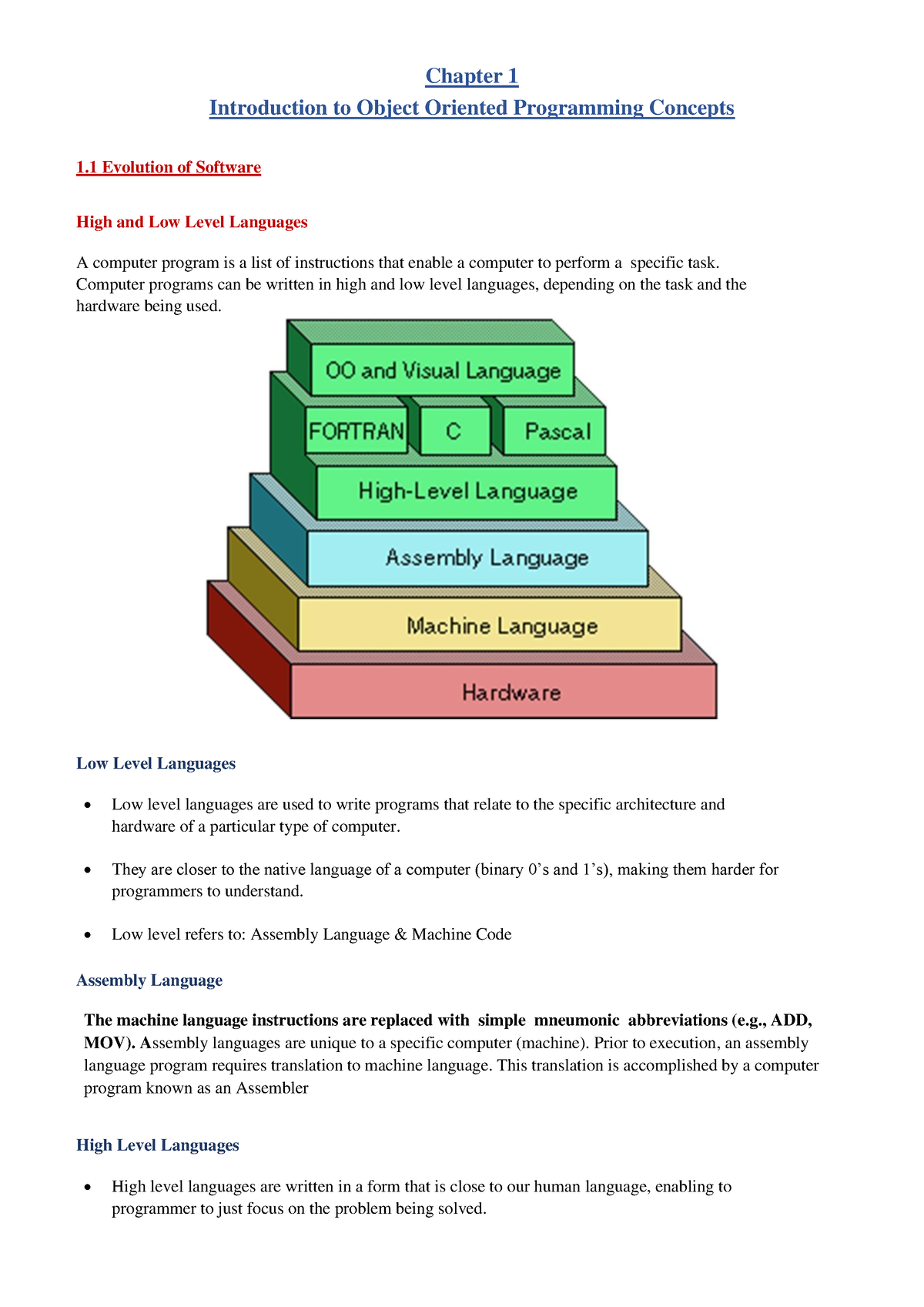 Chapter 1 Introduction To Oops Chapter 1 Introduction To Object Oriented Programming 1002