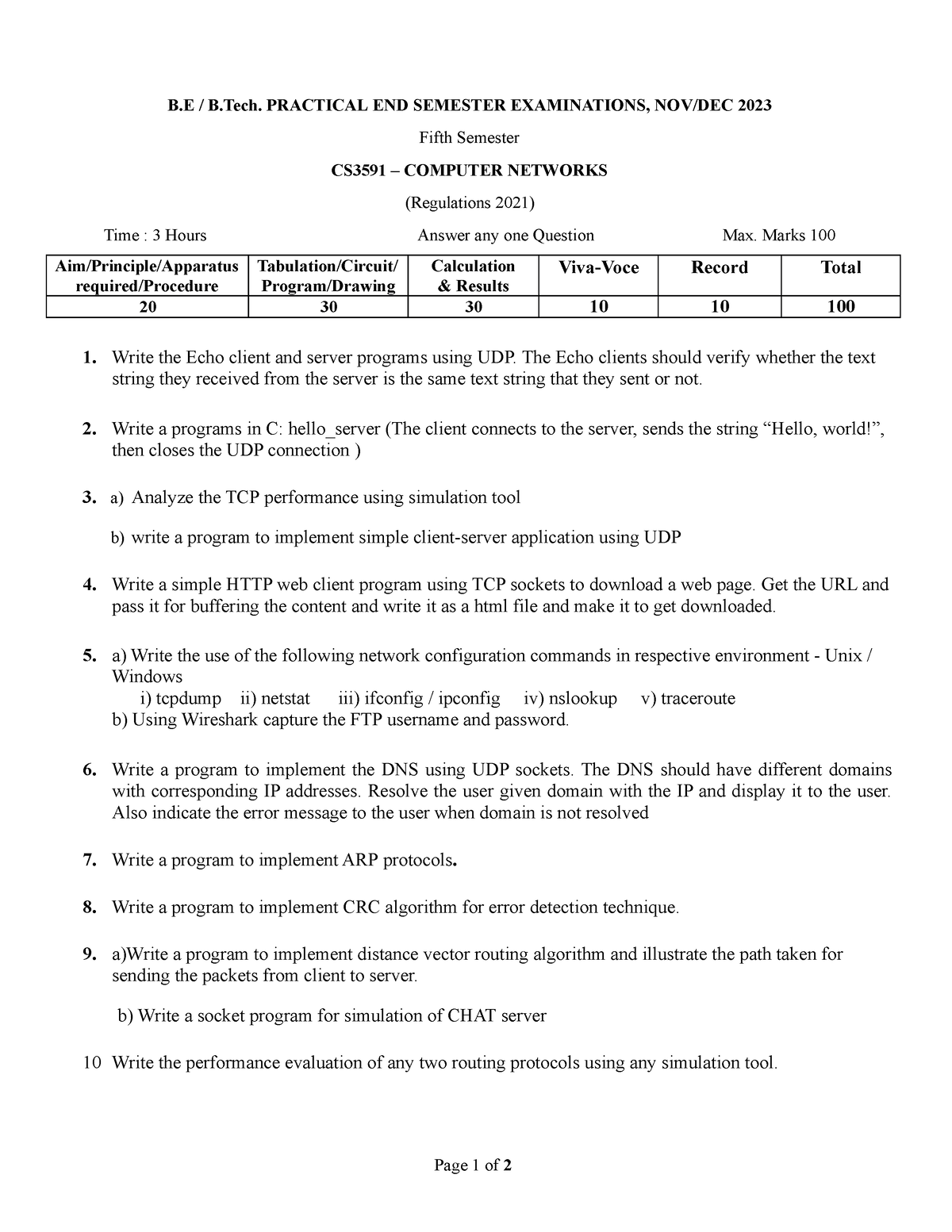 CS3591 SET4 - B / B. PRACTICAL END SEMESTER EXAMINATIONS, NOV/DEC 2023 ...