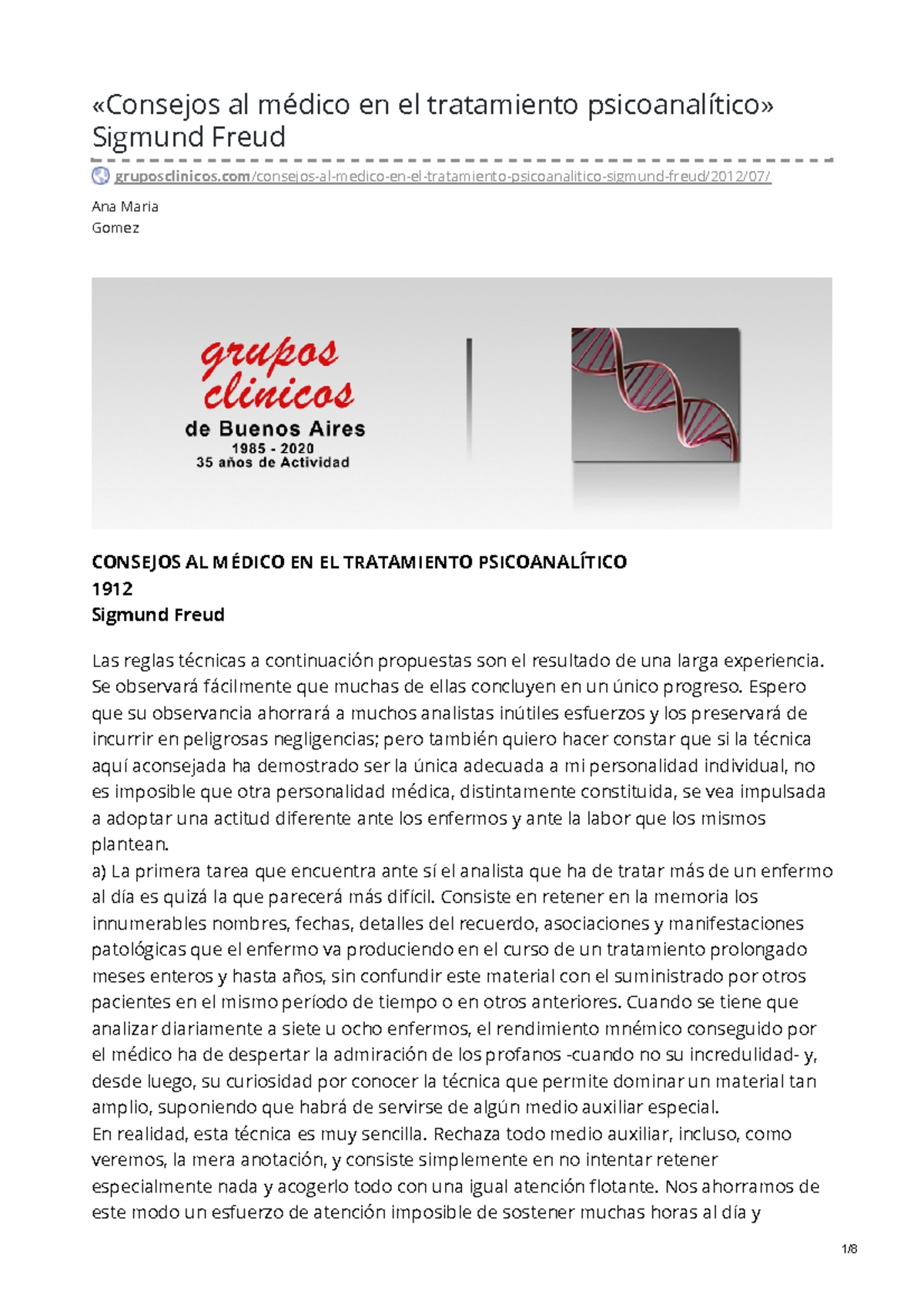 Consejos al médico en el tratamiento