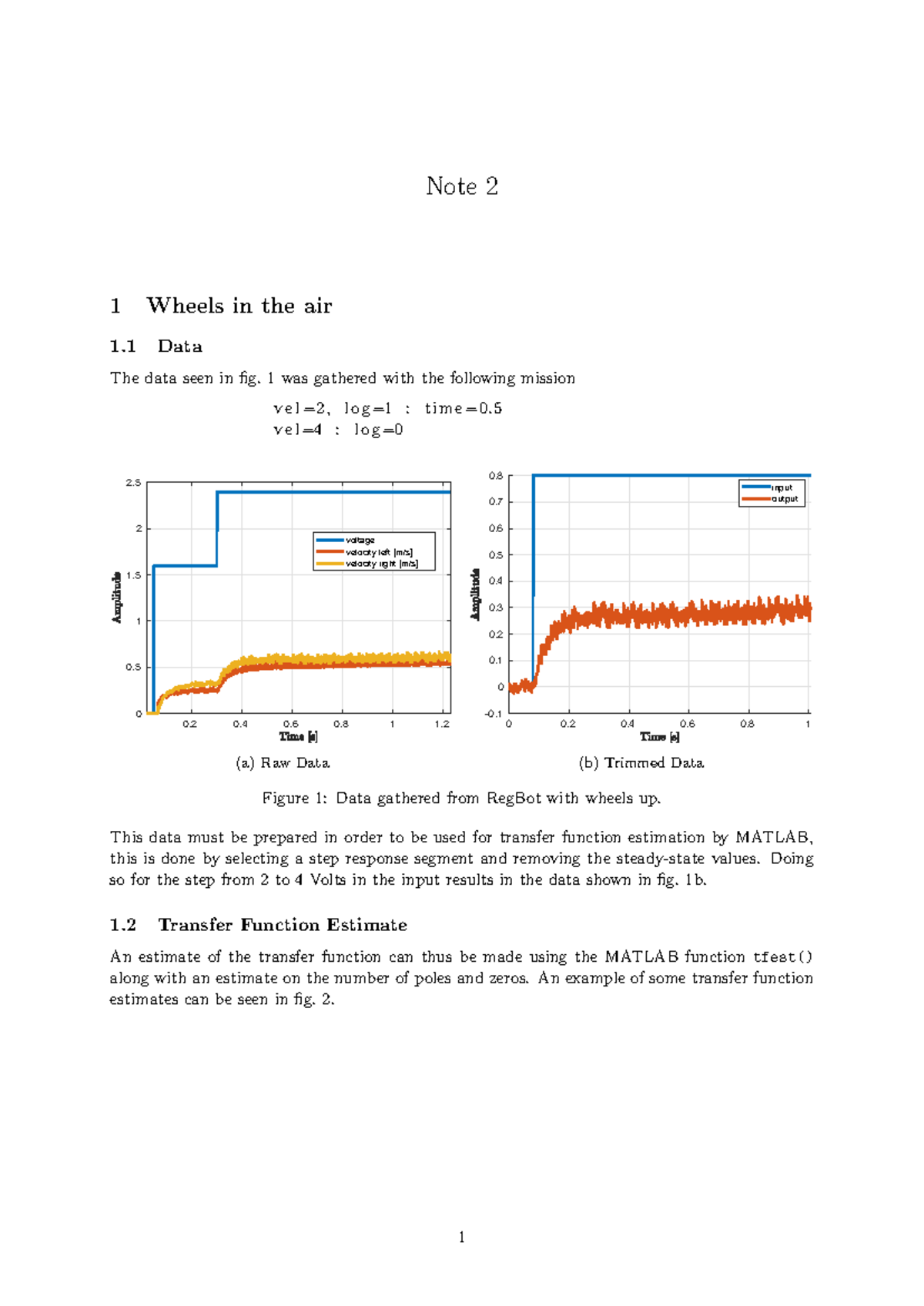 Indicative Solution day5 - Note 2 1 Wheels in the air 1 Data The data ...
