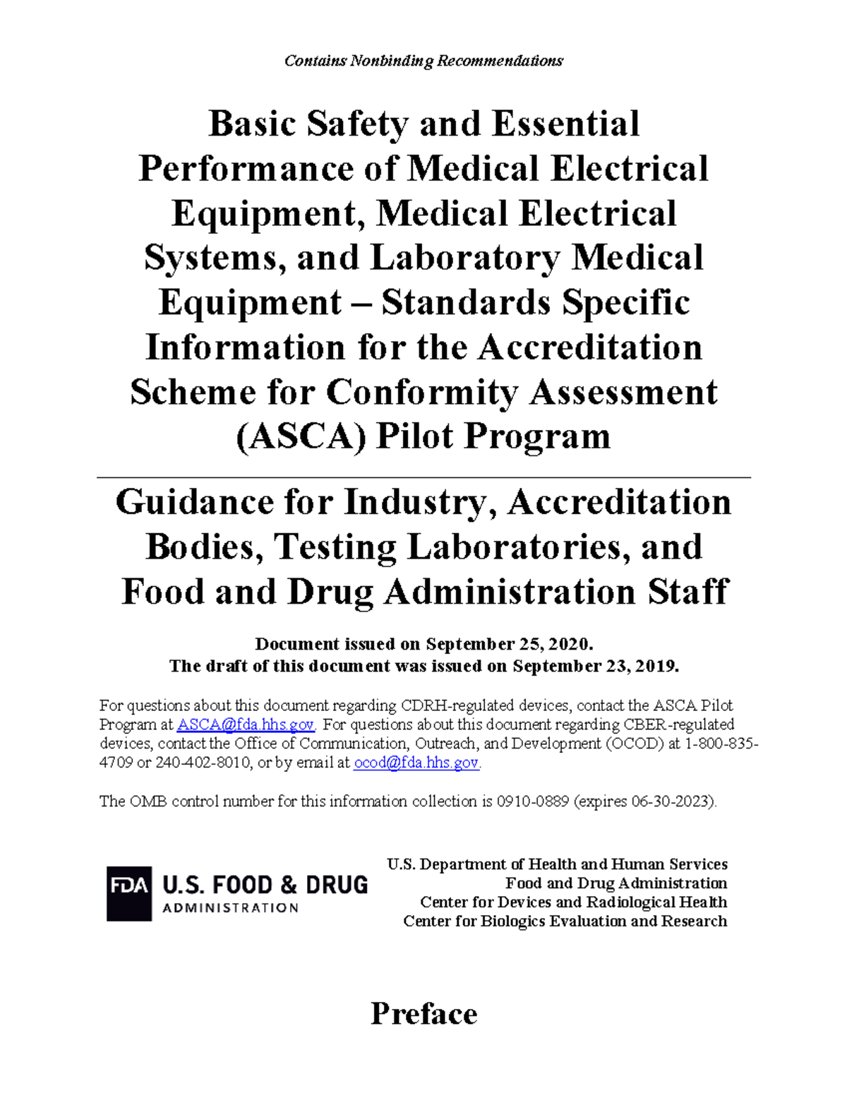 Guia FDA Basic Safety and Essential Performance of Medical Electrical