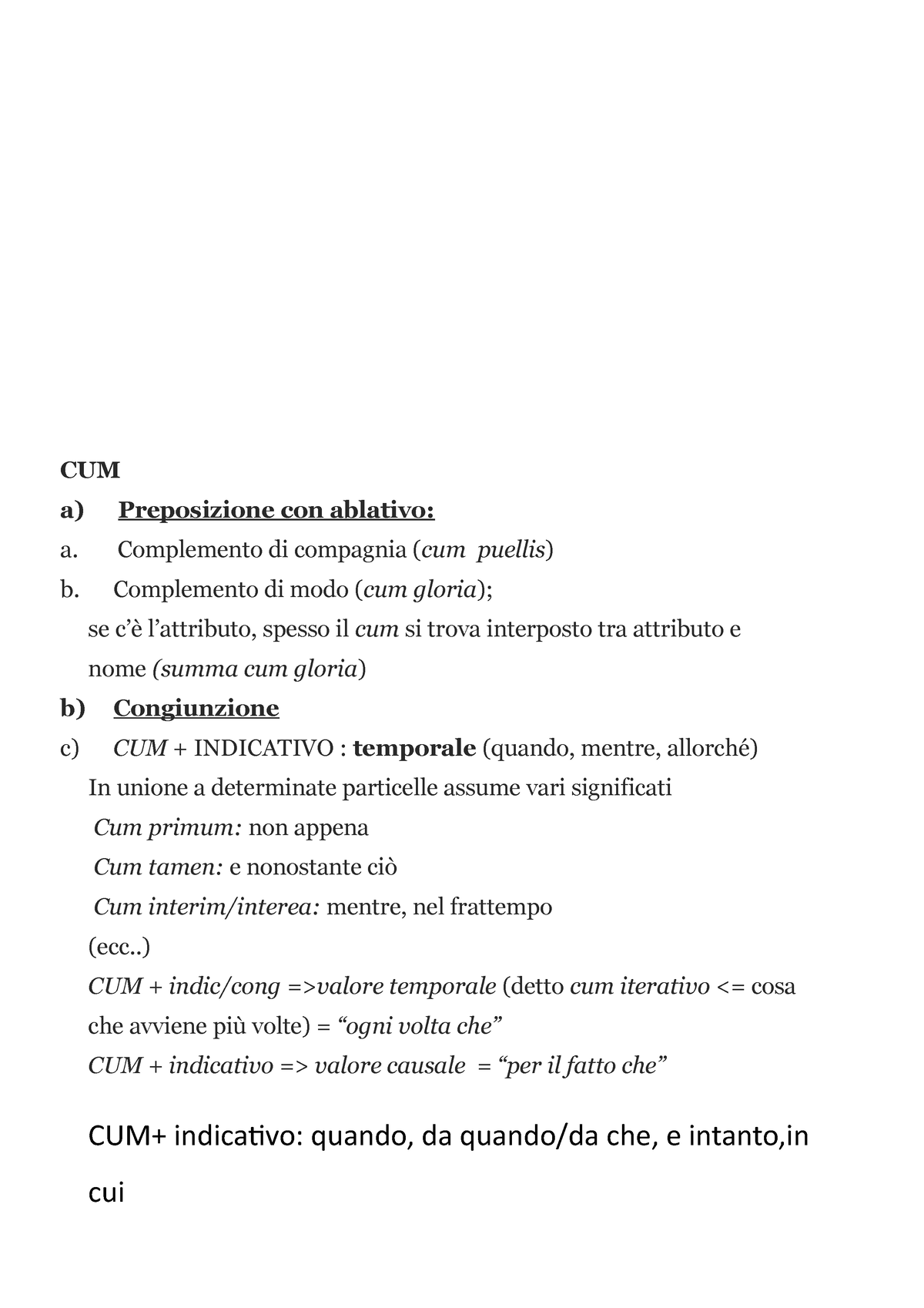 Grammatica-latina riassunto delle preposizioni latine - Studocu