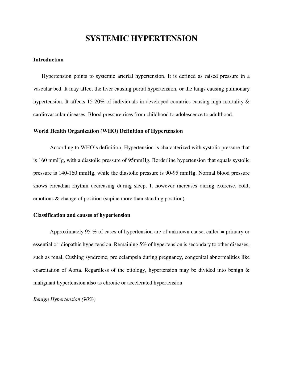 hypertension thesis introduction