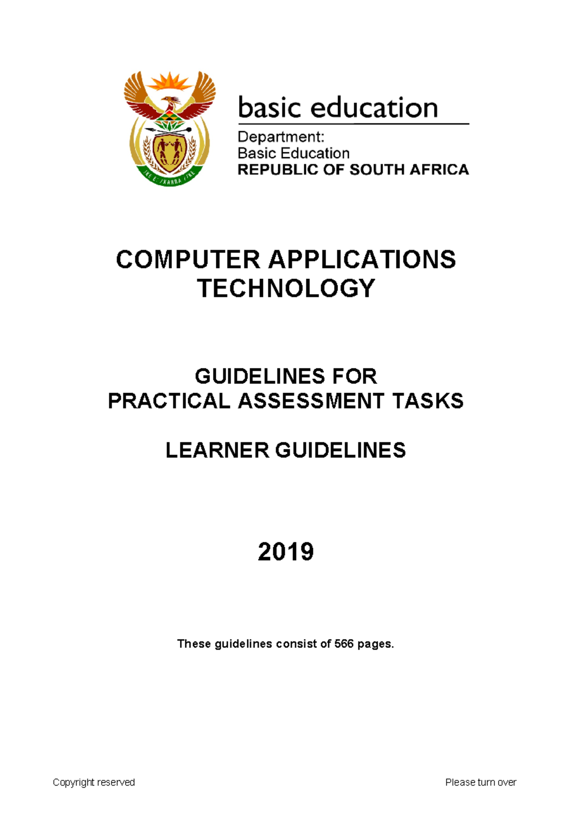 Computer Application Technology PAT GR 12 2019 Learner Guidelines Eng ...