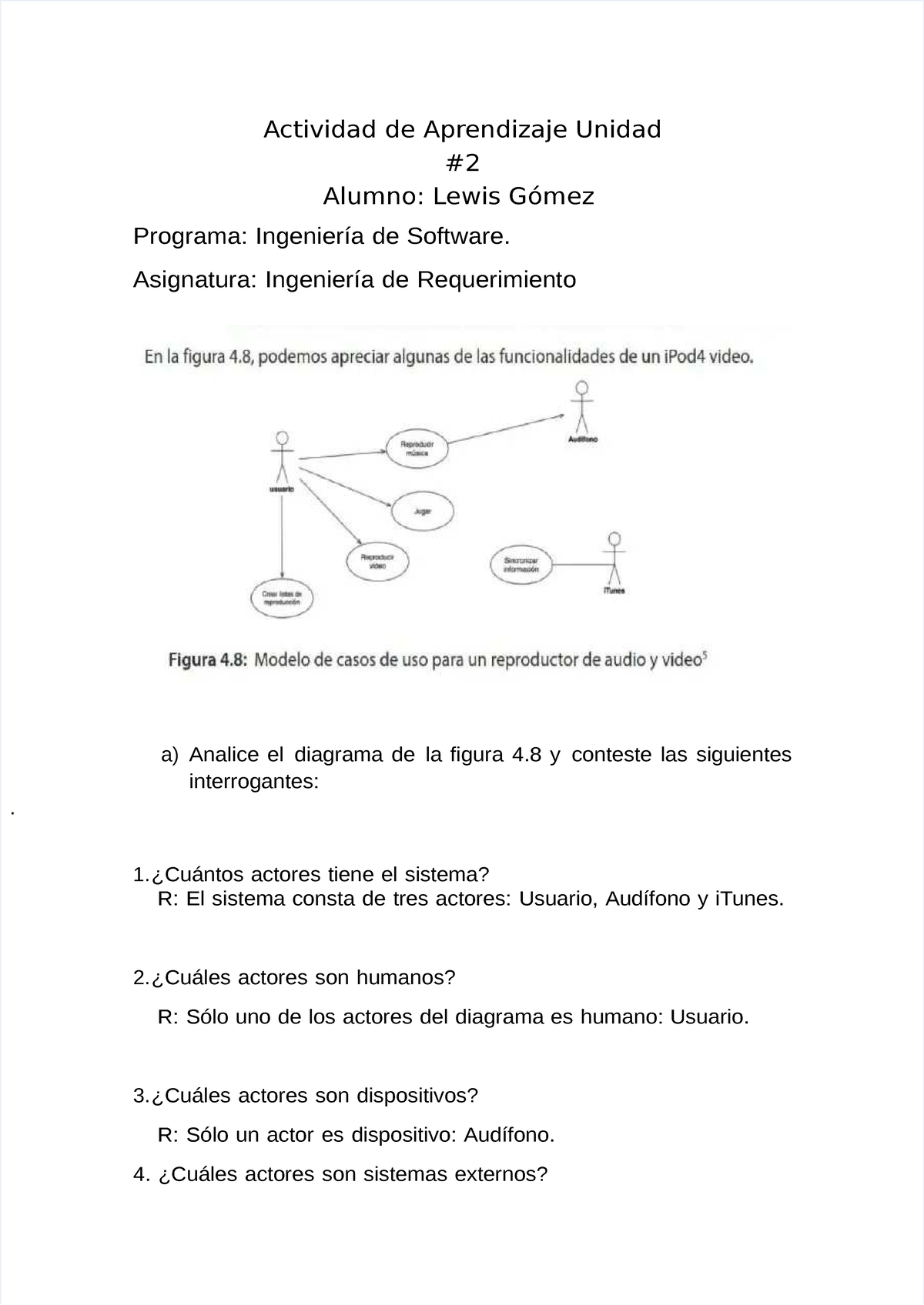 Requerimiento Unidad 2 - Actividad De Aprendizaje Unidad Alumno: Lewis ...