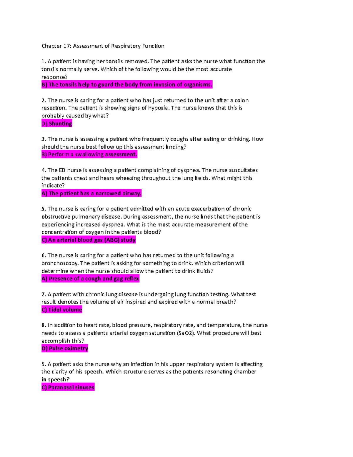 case study respiratory assessment