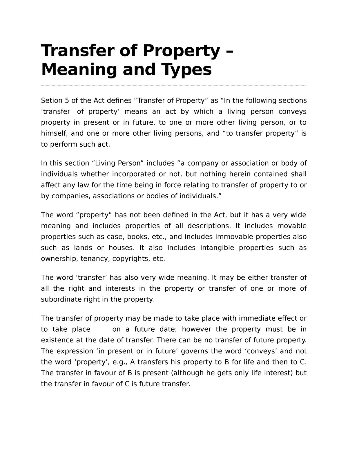 conveyance of property meaning