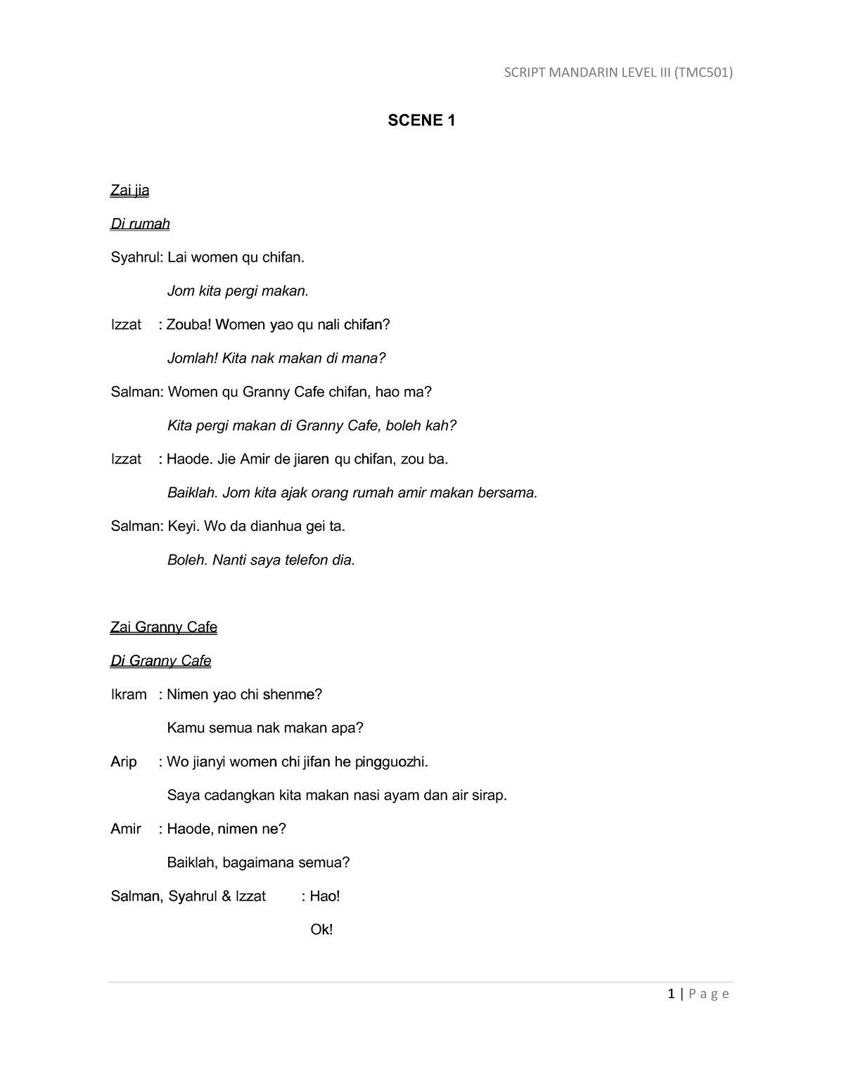 tmc501 script mandarin role play Baixardoc - SCRIPT MANDARIN LEVEL III ...