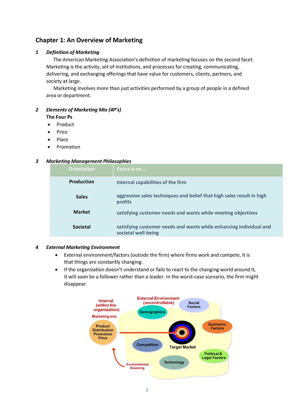 MKT243: Chapter 1: An Overview Of Marketing (Short Notes) - 1 Chapter 1 ...