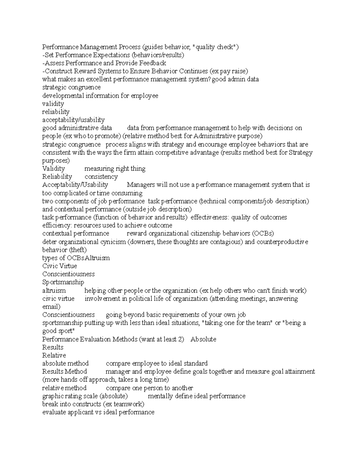Management Final Review Guide - Performance Management Process (guides ...
