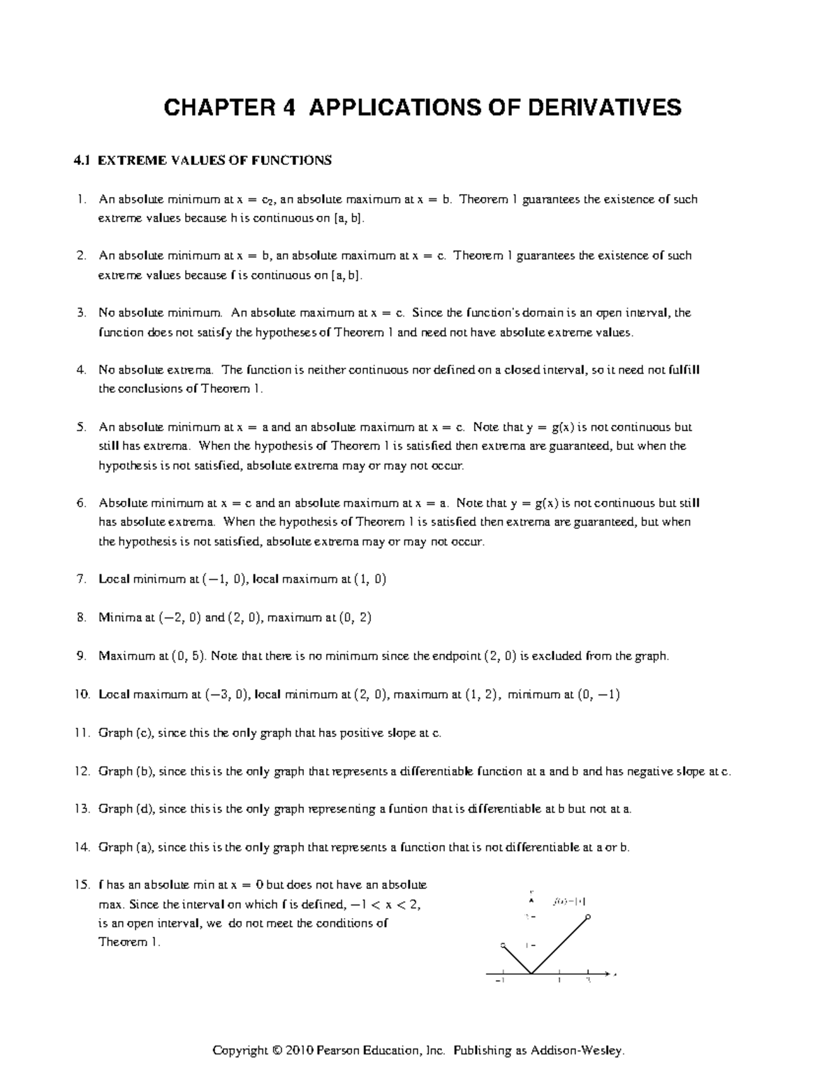 Ismt12 C04 A Thomas Calculus Early Transcendentals 12th Edition Solution Manual Ch 04a Chapter Applications Of Derivatives Extreme Values Of Functions An Studocu