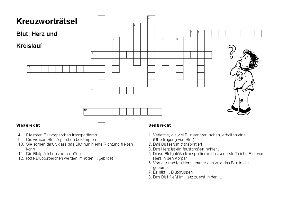Kreuzwortraetsel Blut - Herz - Kreislauf - Kreuzworträtsel Blut, Herz