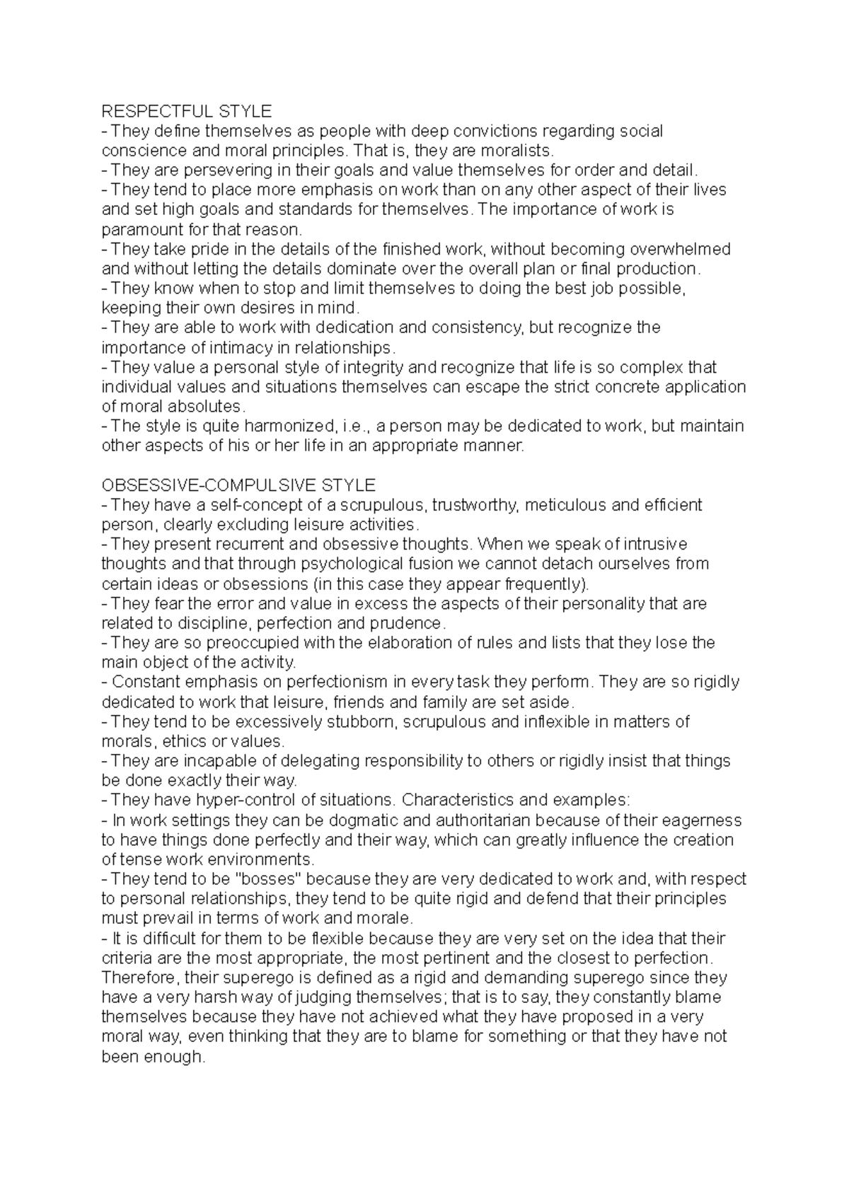 Respectful Style - STUDY NOTES FOR EXAM - RESPECTFUL STYLE They define ...