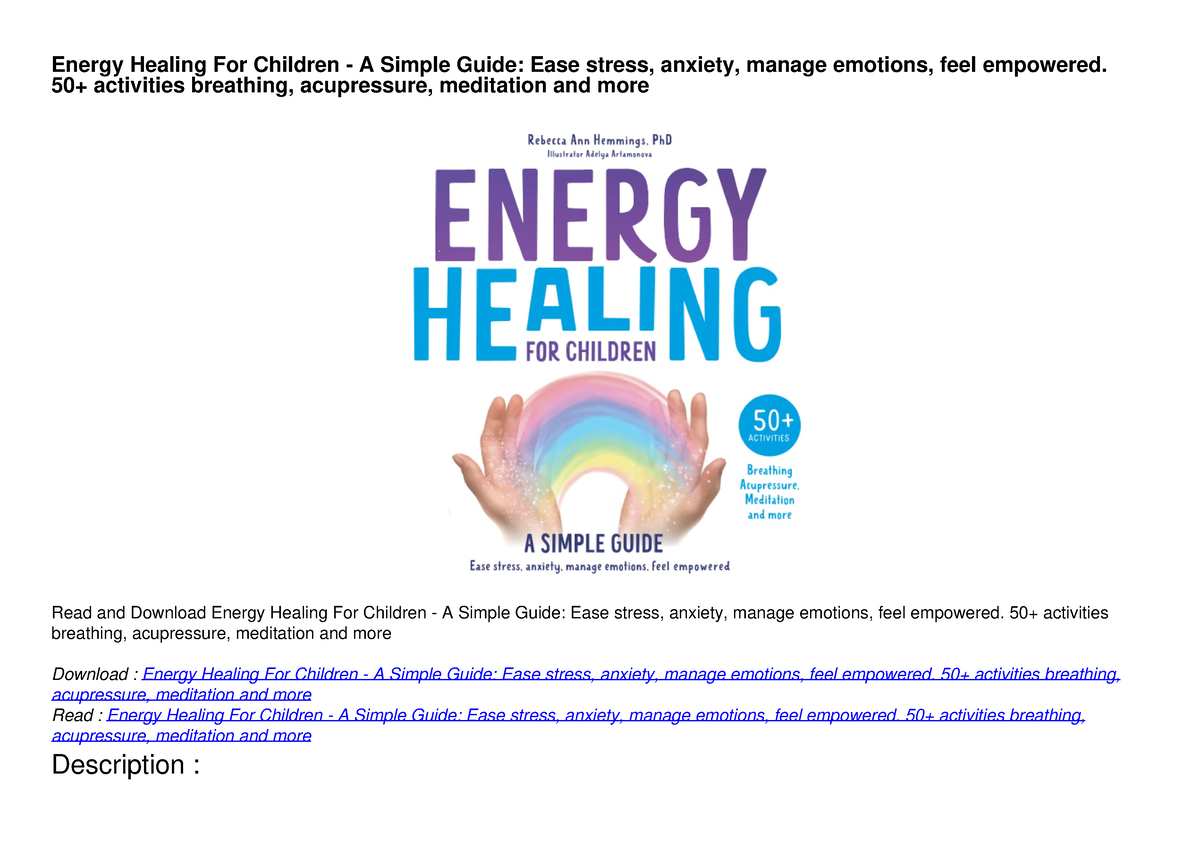 get [PDF] Download Energy Healing For Children - A Simple Guide: Ease ...