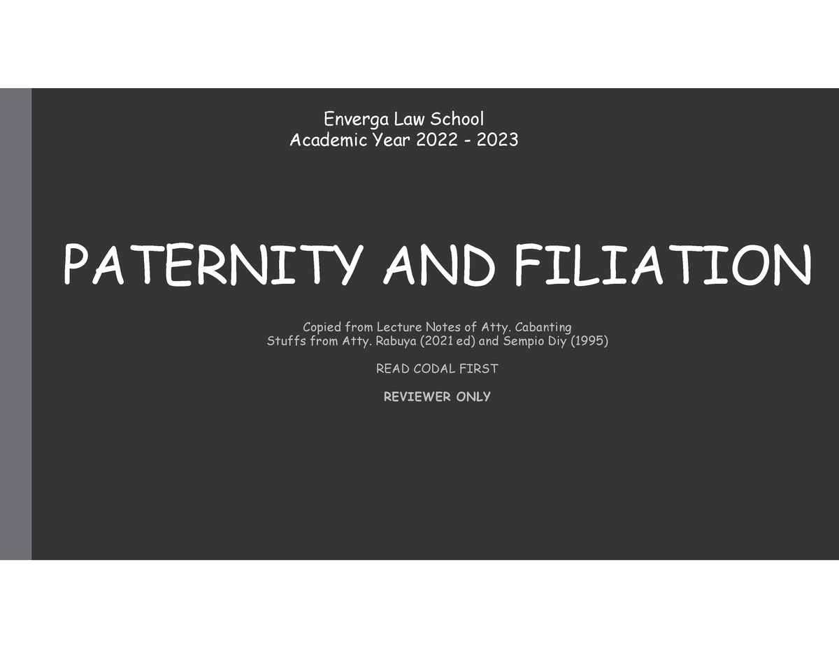 9 Paternity And Filiation PATERNITY AND FILIATION Copied From Lecture   Thumb 1200 927 