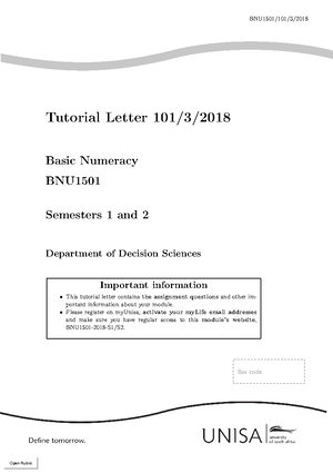 Bnu1501 Assignment 05 Mock Exam Semester 2 2023 Bnu Basic Numeracy Department Of Decision Bnu1501 Assignment 05 Mock Exam Semester 2 2023 Bnu Basic Numeracy Department Of Decision