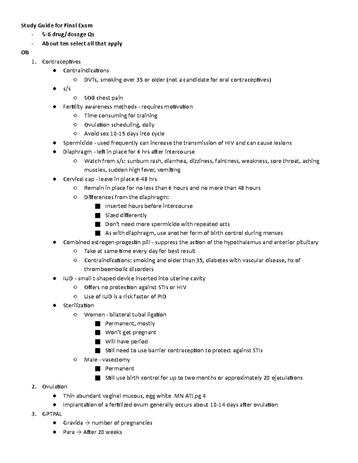 Study Guide For Final Exam MC - Study Guide For Final Exam - 5-6 Drug ...