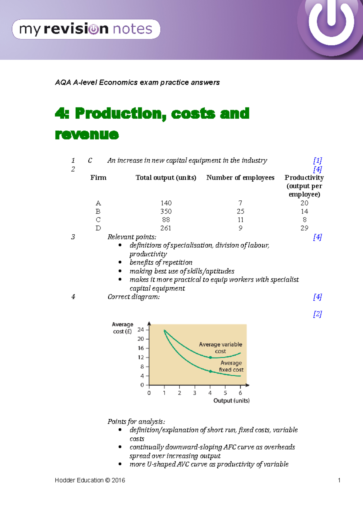 AQA A-level Economics EPAs Ch4 - 1 AQA A-level Economics Exam Practice ...