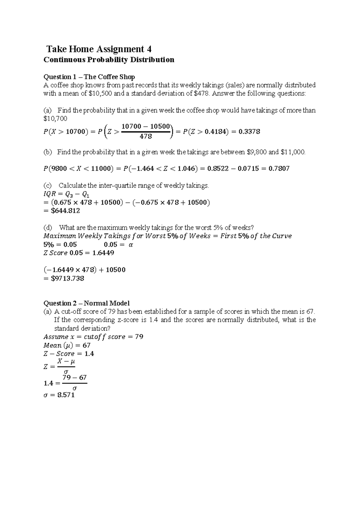 data science take home assignment examples