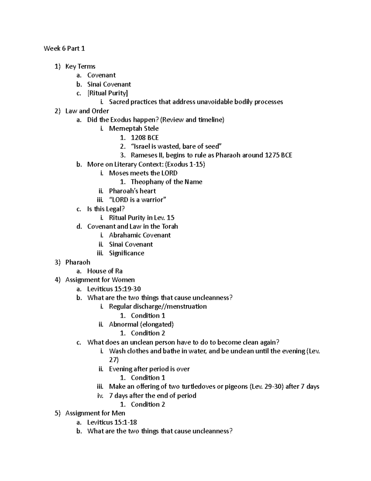 Week 6 Part 1 - Week 6 Lecture Notes Part 1 - Week 6 Part 1 Key Terms a ...
