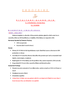 Endocrine handout Hyperpituitarism - Hypophysectomy Removal of a ...