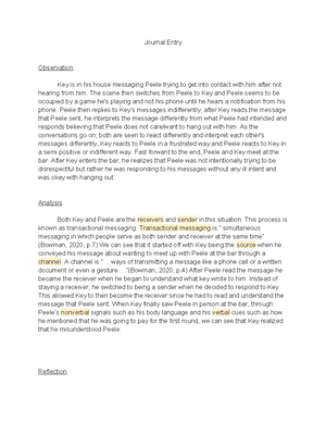 Entry Field Observation 2 - Isabel Ruiz COM 3404 Entry Field ...