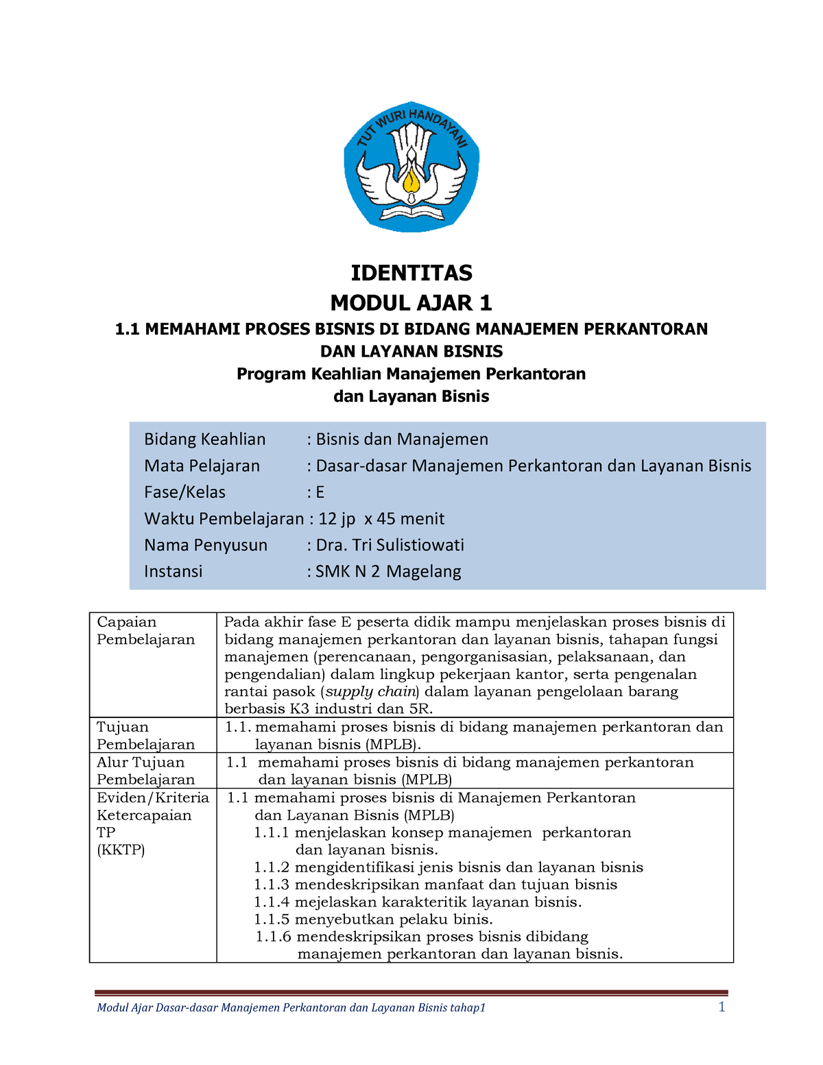 Modul Ajar Dasar-dasar Manajemen Perkantoran Dan Layanan Bisnis ...