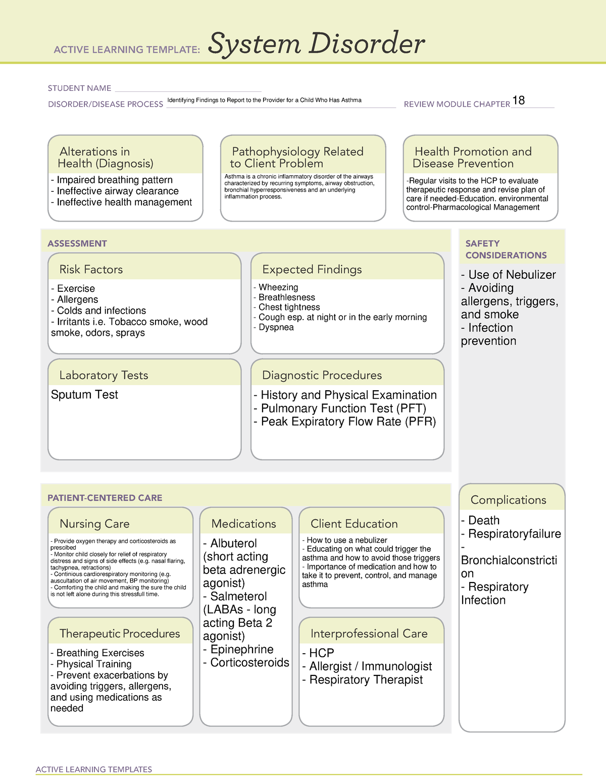 ALT System Disorder - Identifying Findings to Report to the Provider ...