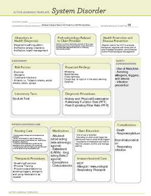 ALT System Disorder - Anticipating Provider Prescriptions for a Child ...