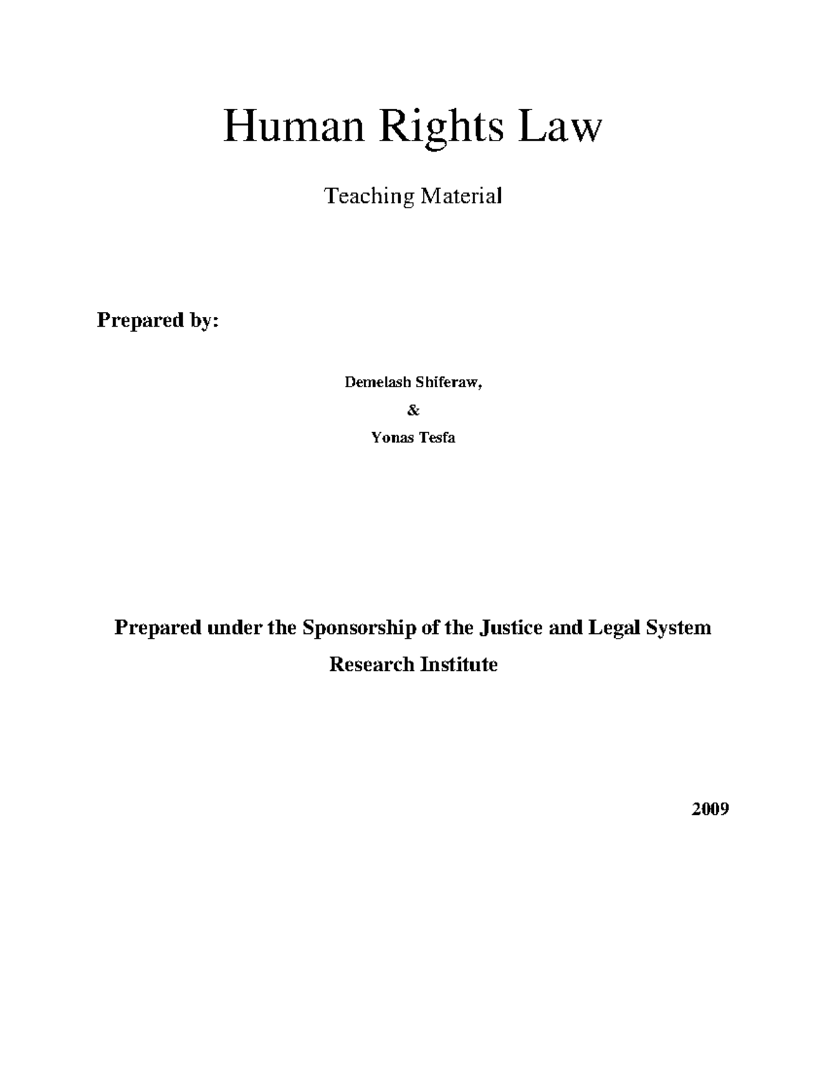 Human-rights-law - Human Rights Law Teaching Material Prepared ...