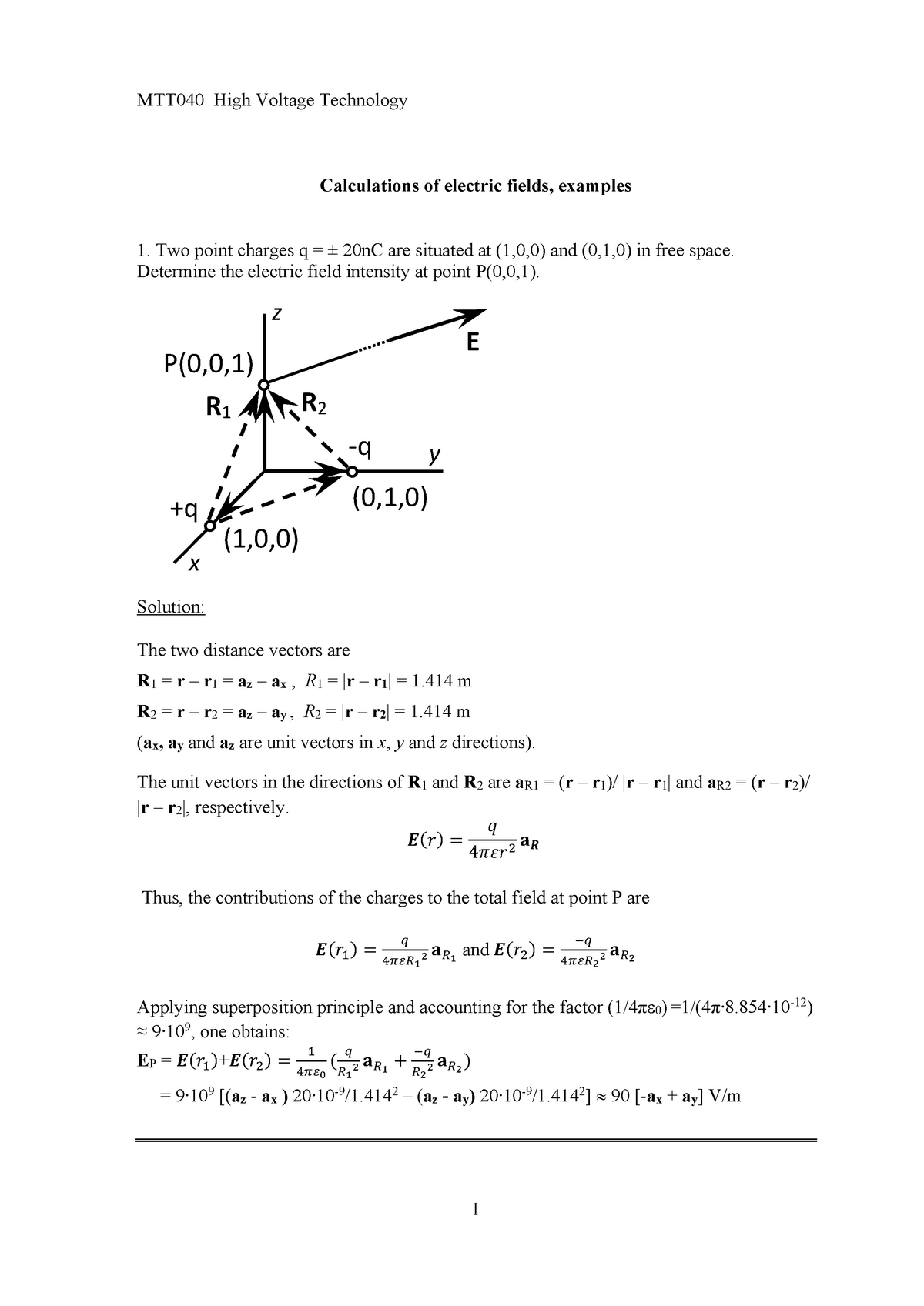 T1 Solutions Electric Field Studocu