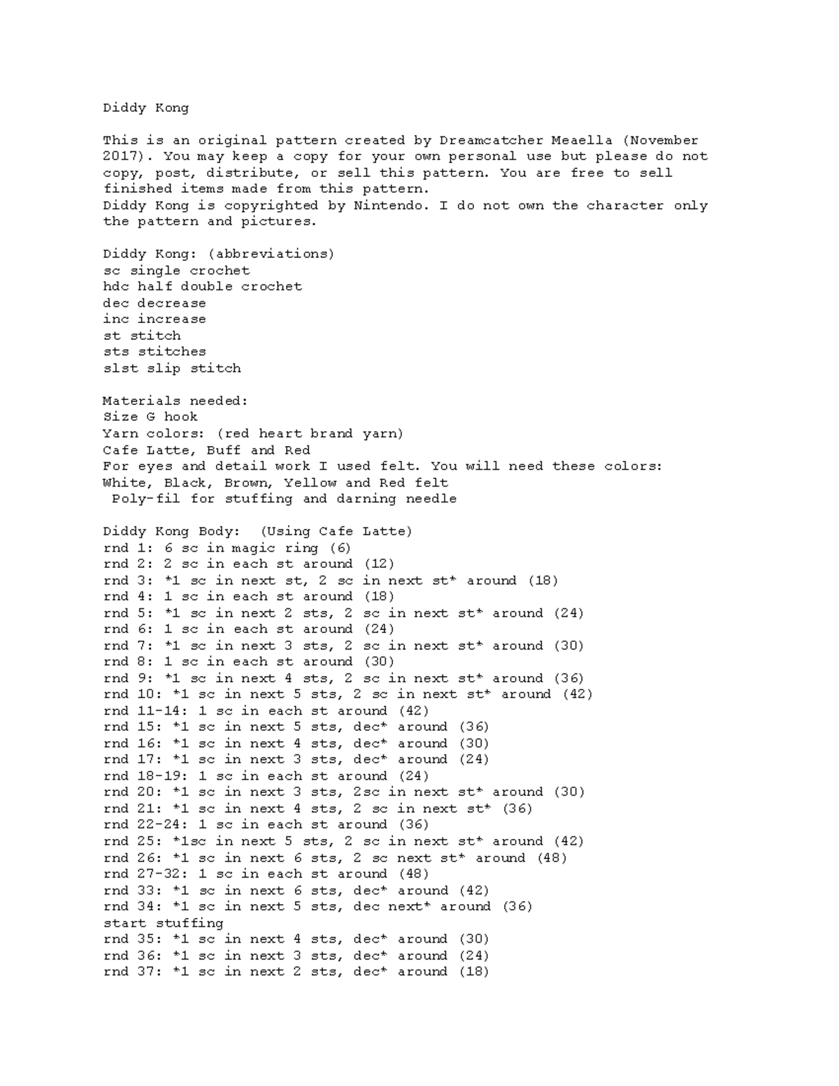 programación ddk3 - Diddy Kong This is an original pattern created by ...