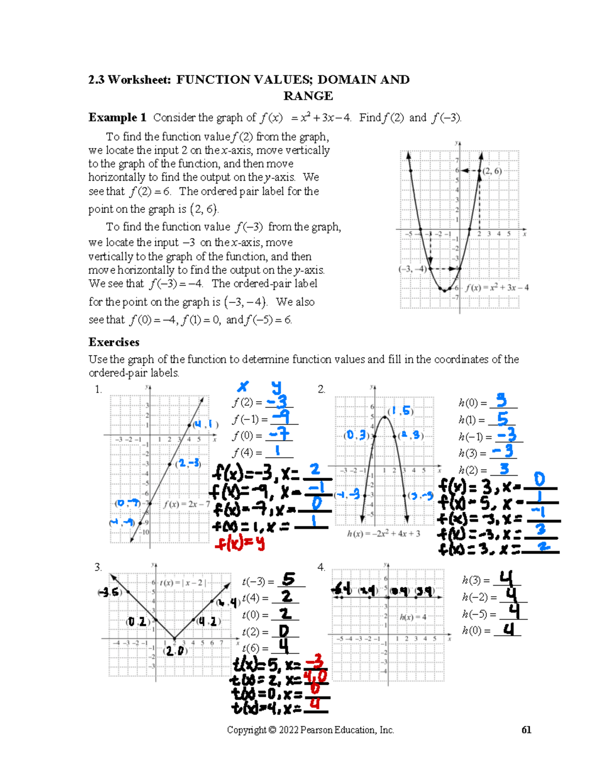 Worksheets Worksheets algebra - 2 Worksheet FUNCTION VALUES; DOMAIN AND ...