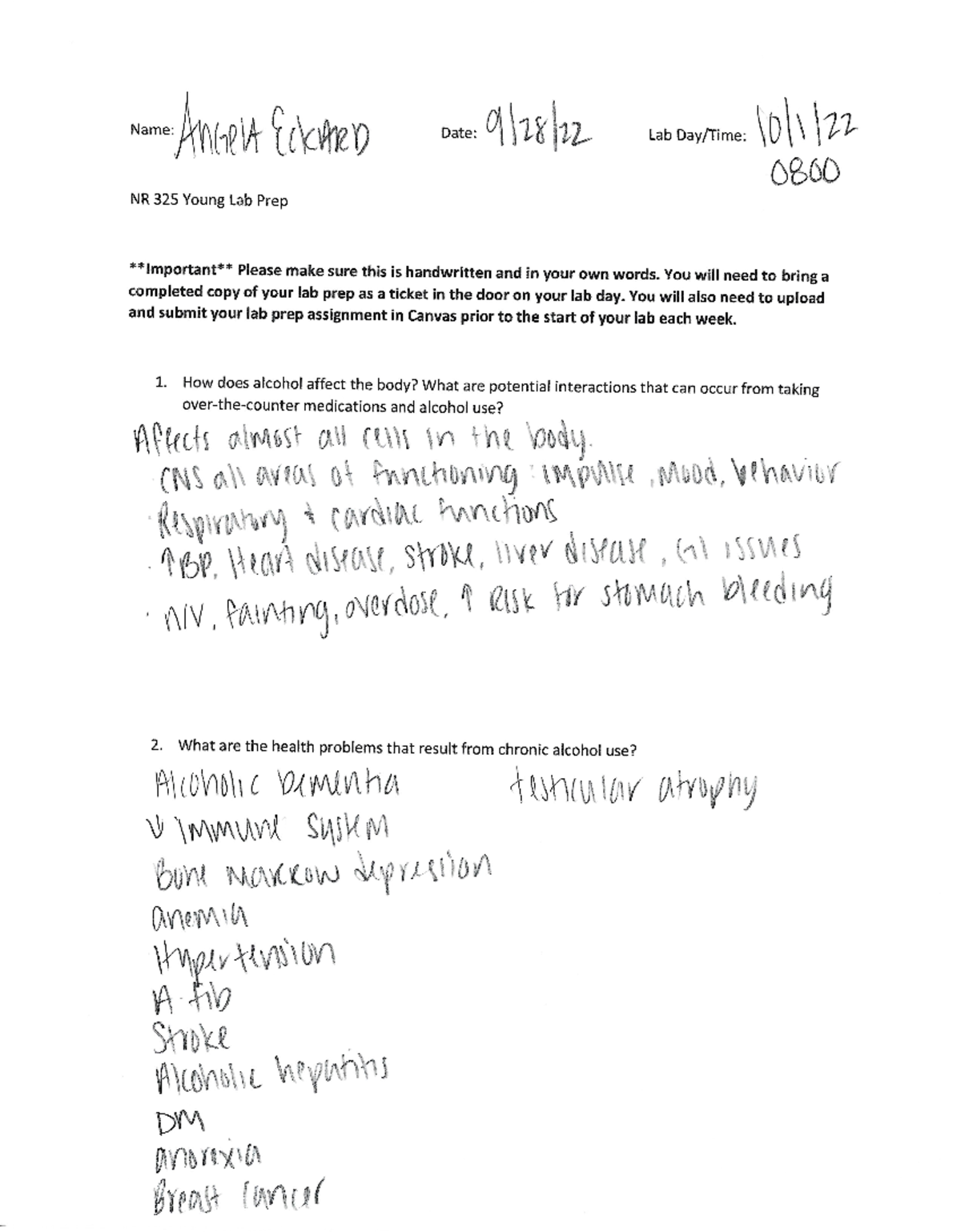 SIM week 5 prep - SIM prep work, completed format to prepare for lab ...