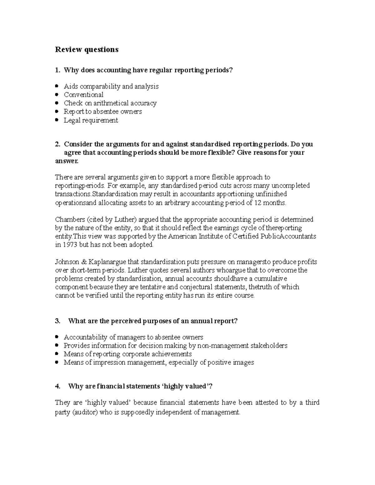 Ch 6 solutions Home work Solution Review questions 1. Why does