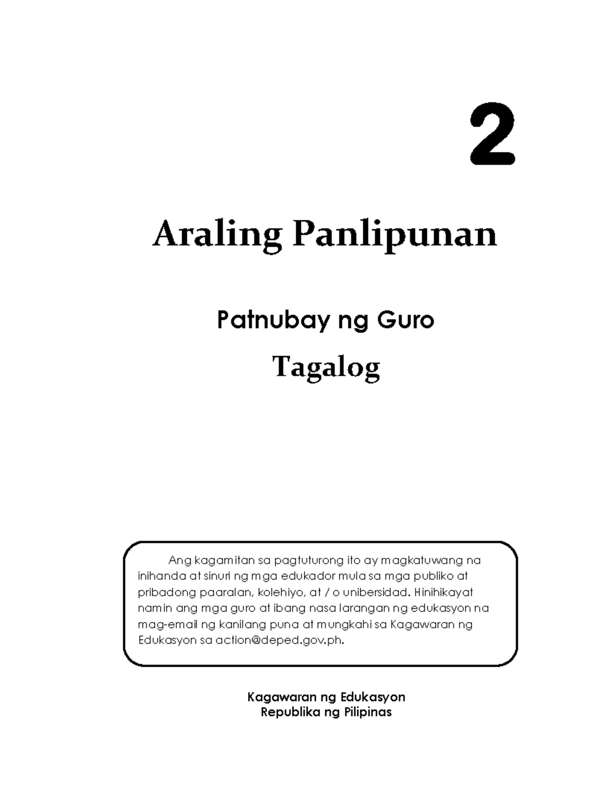 G2 TG Araling Panlipunan 1st Quarter - I Patnubay Ng Guro Tagalog ...