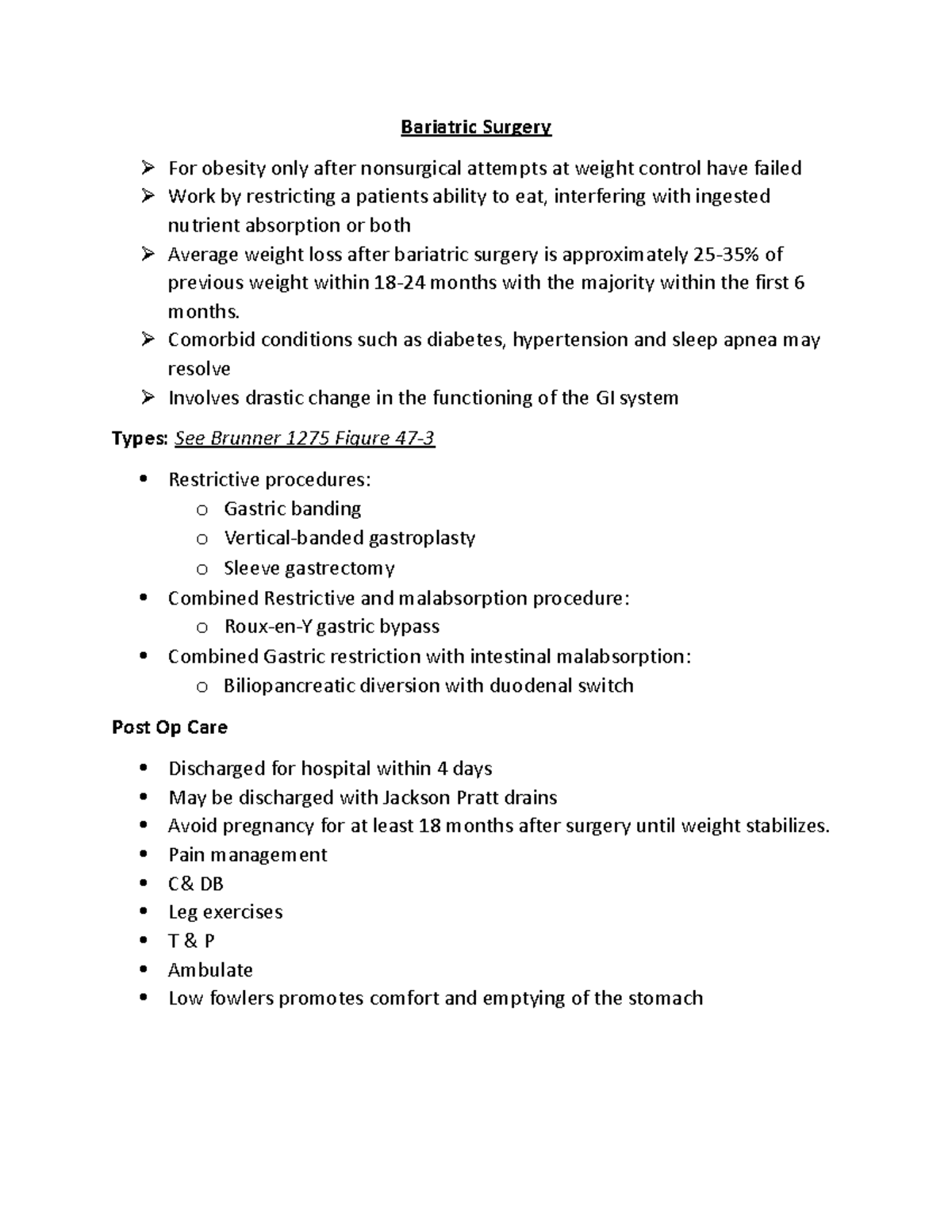 Bariatric Surgery And Gastric Cancer Bariatric Surgery For Obesity