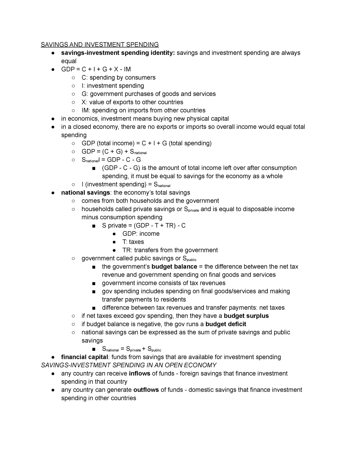 Chapter 10 Savings Investment Spending And The Financial System