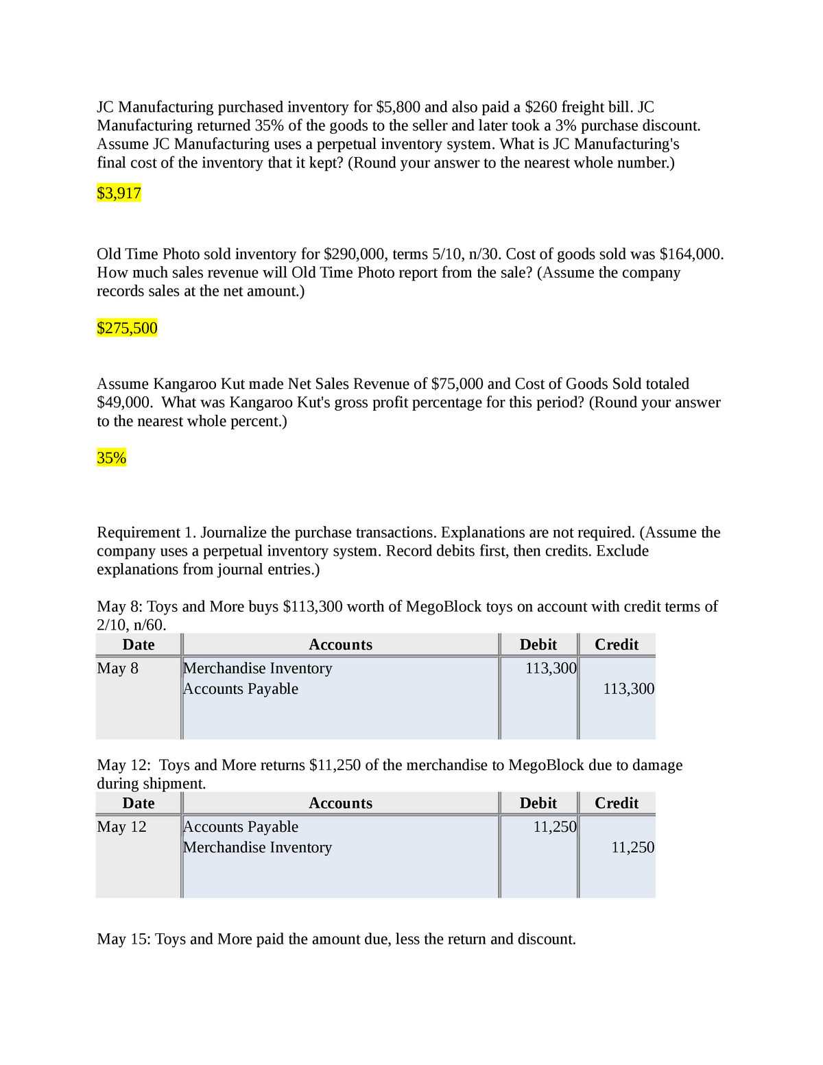 Chapter 5 LAB Homework JC Manufacturing Purchased Inventory For 