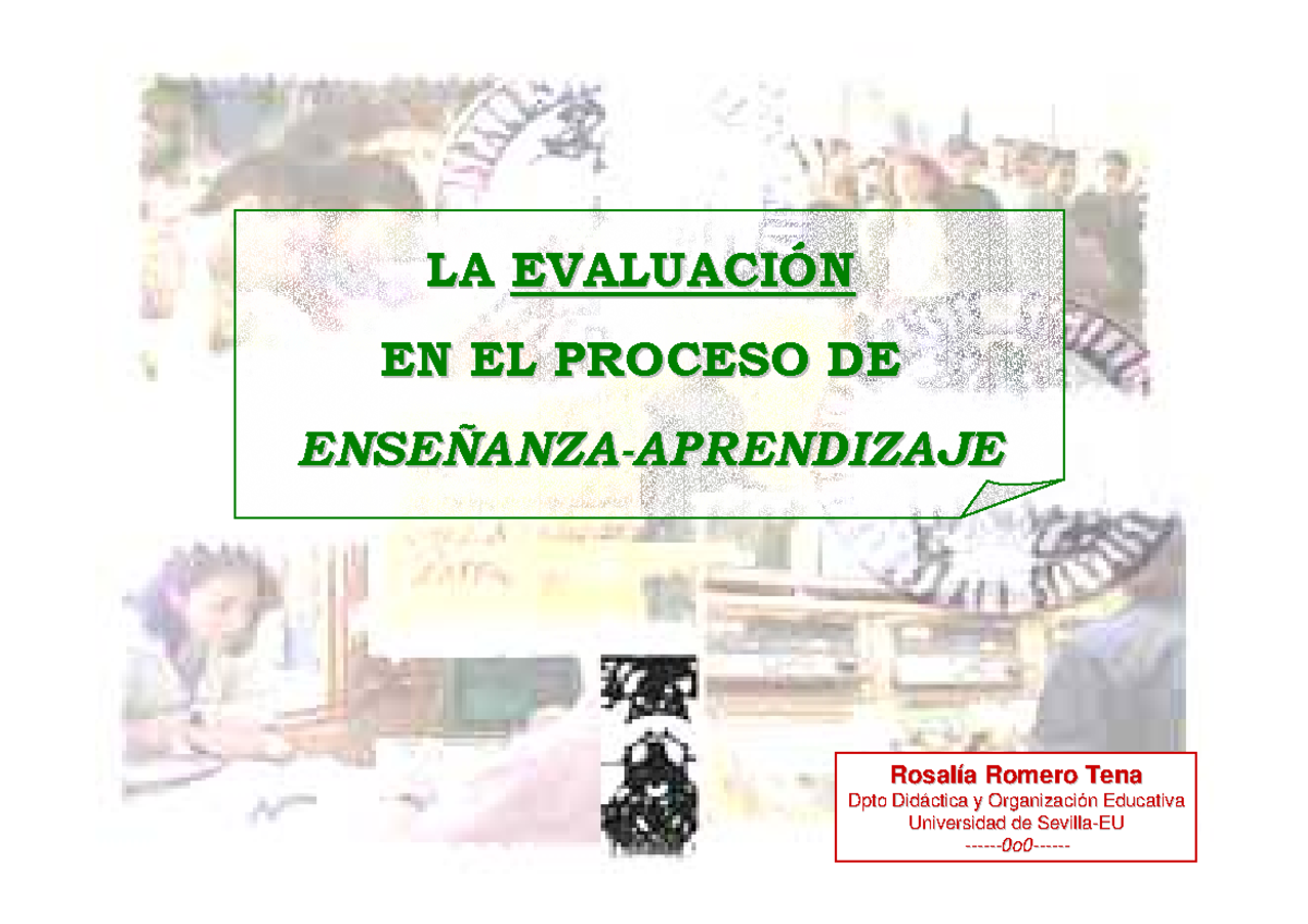 La Evaluacion En El Proceso De Ense§anza Aprendizaje - LA LA EVALUACI”N ...