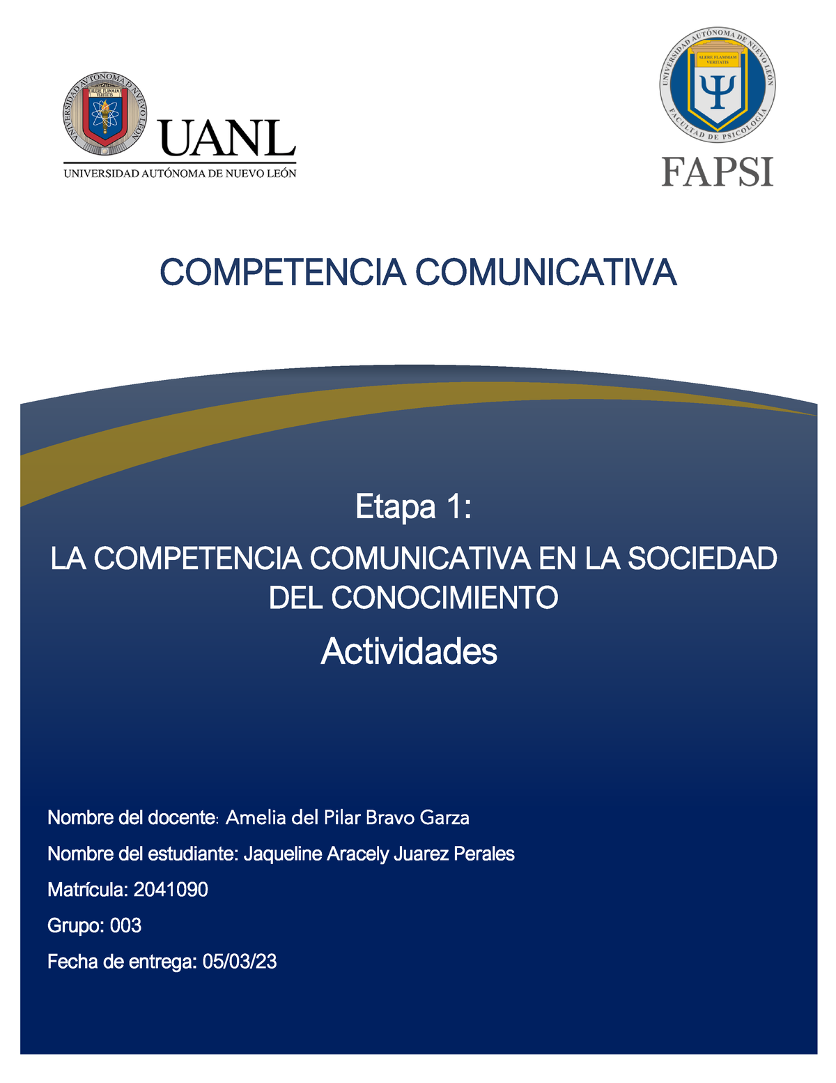 Actividad 02 E1 - Tarea - COMPETENCIA COMUNICATIVA Etapa 1: LA ...